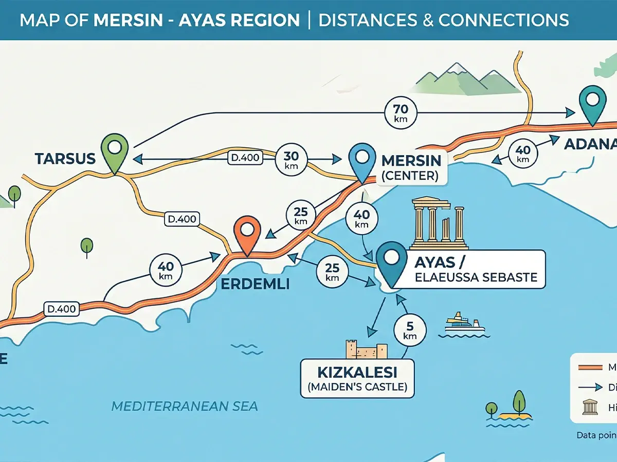 Ayaş Mersin haritası